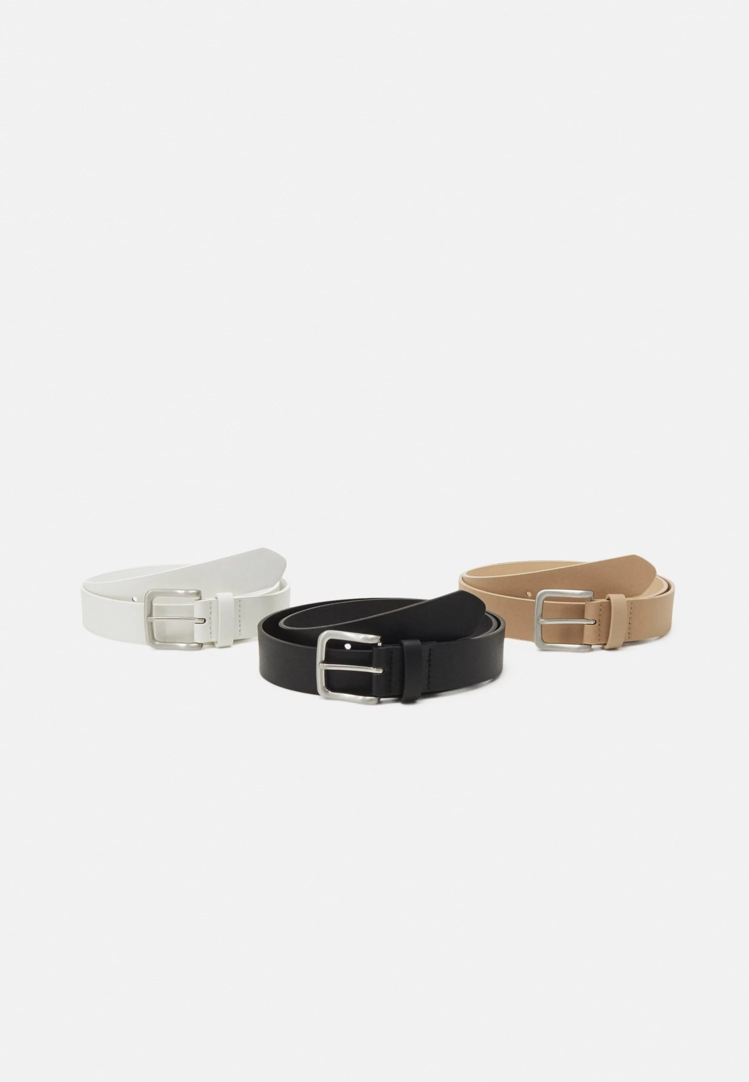 Pier One 3 Pack Unisex - Belt - Black/Beige/White 3 Pier One 3 Pack Unisex - Belt - Black/Beige/White