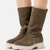 Pier One Leather Winter Boot - Boots - Khaki -Pier One f1e1084164b44c56bf7ad90acb69a5a2