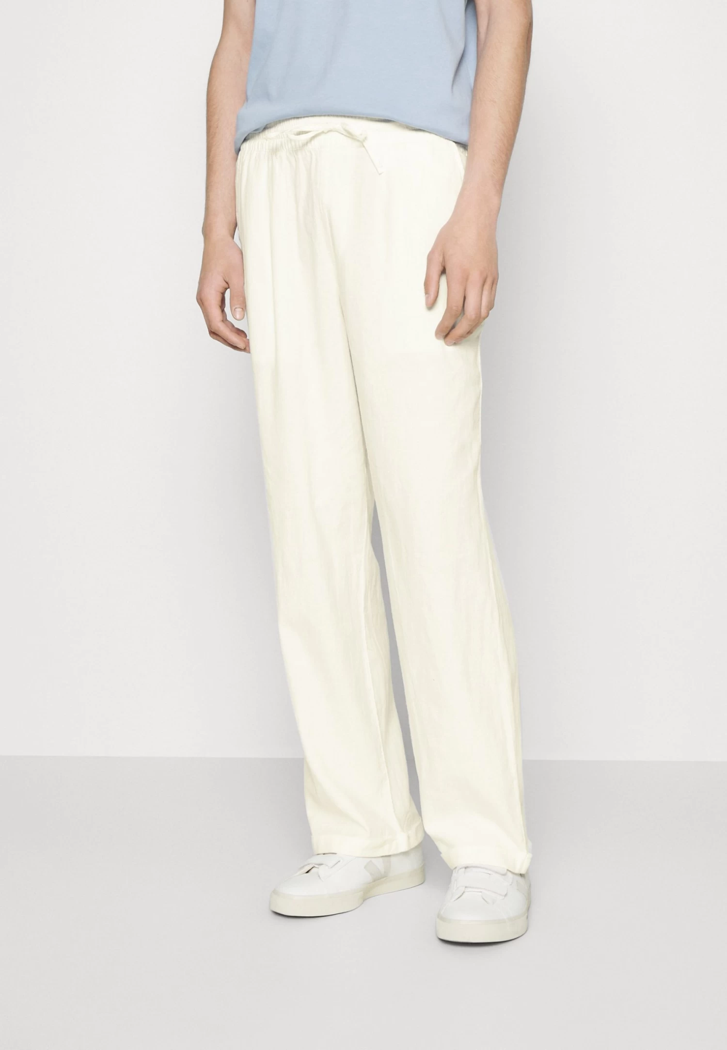 Pier One Drawcord Trousers Linen Blend - Trousers - White 3 Pier One Drawcord Trousers Linen Blend - Trousers - White