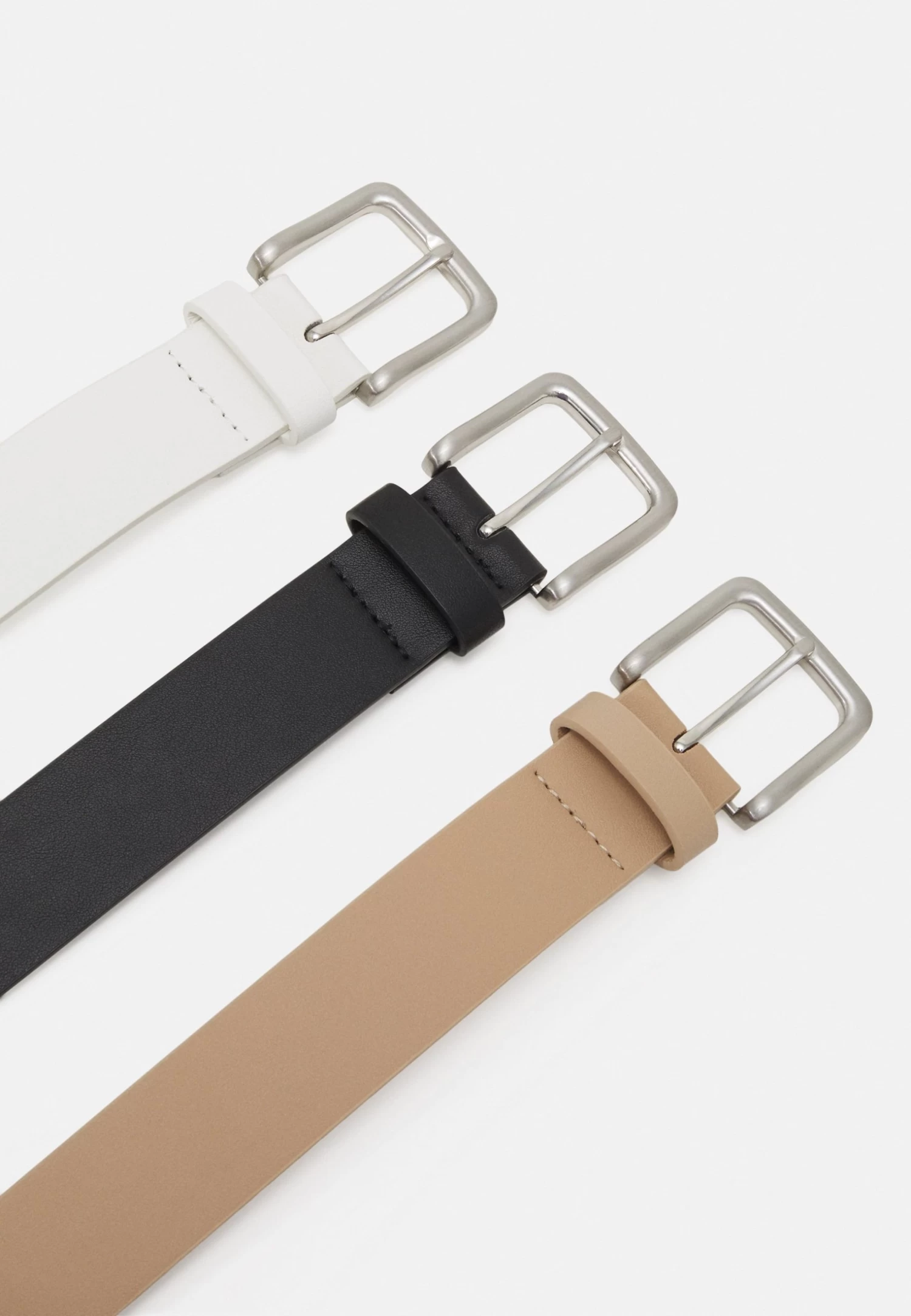 Pier One 3 Pack Unisex - Belt - Black/Beige/White 4 Pier One 3 Pack Unisex - Belt - Black/Beige/White - Image 2